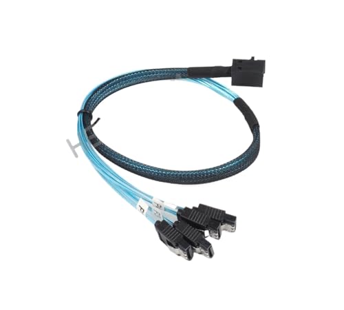 Cable Mini-SAS HD SFF-8643 a SATA x4 12Gb/s 1 m miniatura 2