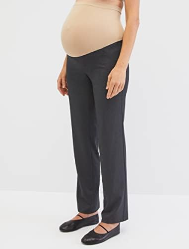 Miniatura 3 de Motherhood Maternity Pantalón de pierna recta bi-elástico para mujer, ajuste secreto