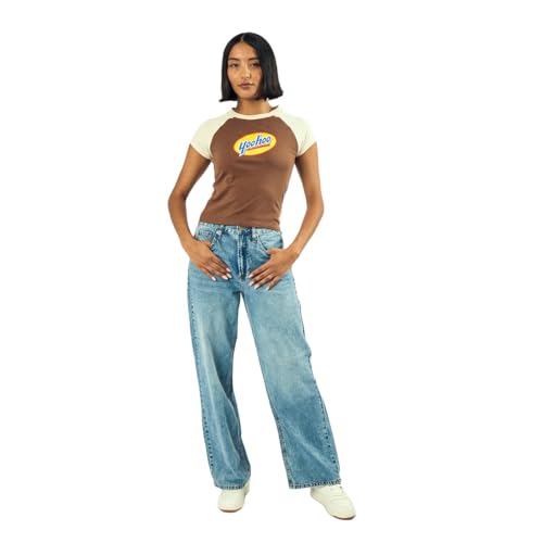 T-shirt manches courtes marron Yoo-Hoo pour sublimer votre silhouette