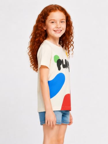 Image of LittleSpring Kids Short Sleeve Graphic T-Shirt 100% Cotton