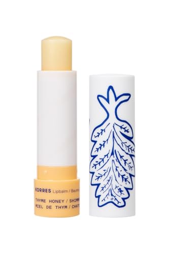 KORRES Lip Butter Stick Thyme Honey Shimmer, Hydrating Lip Balm with Greek Hypericum Balsam Oil, Moisturizing & Subtle Tint for Soft Lips, Lip Care for Women & Men, 0.17 oz