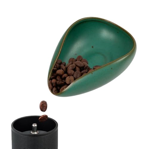 watchget Coffee Beans Dosing Cup Coffee Dosing Tray Ceramic Dosing Container Loose Leaf Tea Container Single Dose Measuring Tray Dark Green