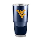 Logo Brands NCAA West Virginia Mountaineers - 30oz Gameday Stainless Steel Tumbler, Double-Wall Vacuum Insulated, Slider Lid, Ergonomic Design, Silicone Grip