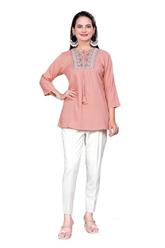 Image of Women's Casual Floral Printed Shirt | Button-Down Collar Three-Quarter Sleeve Top | Stylish Trendy Printed Shirt for Women | Relaxed Fit Cotton Shirts | Western Style Tops