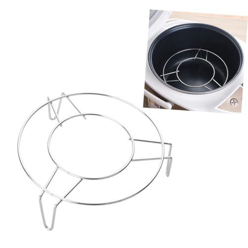 MUELODSIC ステンレス製 圧力鍋用 蒸し器ラック スタンド 丸型 調理器具 取っ手付き 脚 安定設計 鍋やフライパンに適合 蒸し料理 焼き物 ロースト調理に