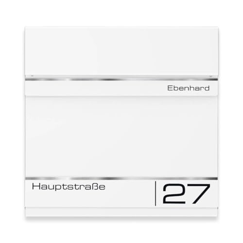 Metzler Briefkasten Weiß - Postkasten mit individueller Laser Gravur -...