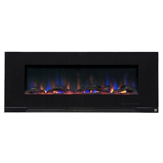 Touchstone ValueLine 50" 10-Color, in-Wall Recessed, Electric Fireplace, 50 Inch Wide, Logset & Crystal, 1200W Heat (Black)