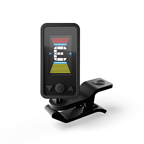 D'Addario Eclipse Rechargeable Headstock Clip-On Guitar Tuner, Black