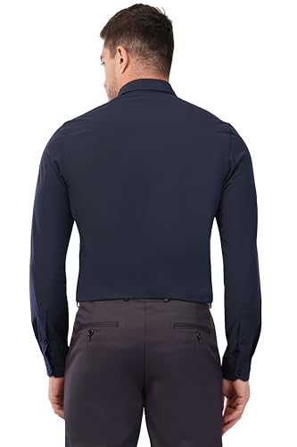 Image of SaintX Men's Premium Solid Formal Shirt | Slim Fit | Plain Full Sleeve | Feather Touch Soft Finish | Wrinkle Resistant | No Ironing Required | 360 Highly Stretchable Fabric