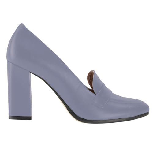 Image of MOOMMO Women Chunky Block Heel Pumps Closed Round Toe Slip On Oxford Loafers Shoes High Heels Snakeskin Work Pump Suede Loafer for Office Ladies Classic Formal Business Professional Fall 4-13 M US