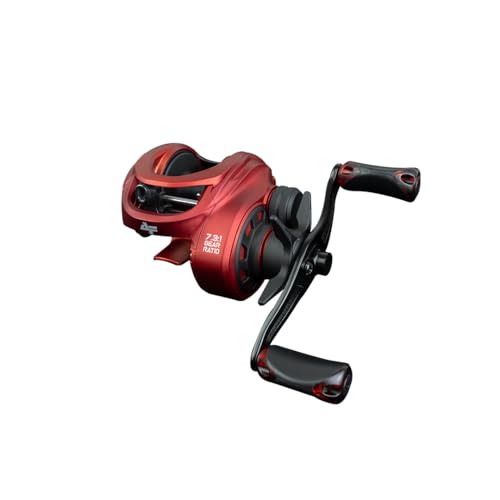 Carretilha Pesca Esportiva Albatroz V73C Vermelha Lado Direito 6 Rolamentos 7.3:1 Drag 8Kg