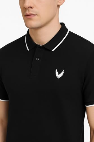 Image of Mens Pique Polo T-Shirt | Cotton Rich, Smart Fit Polo with Embroidered Logo | Casual & Sports Wear | Polo T-Shirt for Men