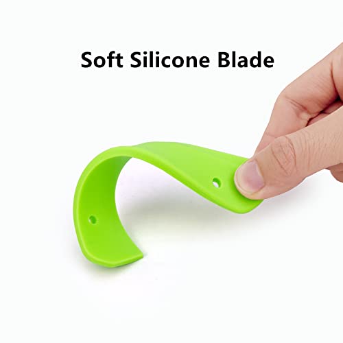 Image of Super Flexible Silicone Squeegee, Auto Water Blade, Water Wiper, Shower Squeegee, 5.9'' Blade and 7.5'' Long Handle, for Car Windshield, Window, Mirror, Glass Door, Black Green