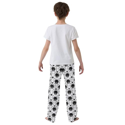 ZZXXB Black Spider Boys Long Pants Soft Trousers Elastic Waist Kids Lounge Bottoms with Pockets S-XL3