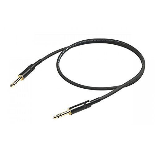 PROEL CHL140LU5 - Cavo audio professionale bilanciato stereo con connettori Jack Mono Maschio Dritto 6.3 a Jack Mono Maschio Dritto 6.3, 5mt, Nero