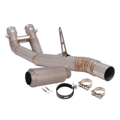 チタン合金スリップオンオートバイエスケープ排気改造ミドルリンクパイプカーボンファイバーマフラーに適合するR1 YZF R1 2015-2020用