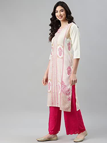 Image of Aarika Women's Cream Color Printed Kurti