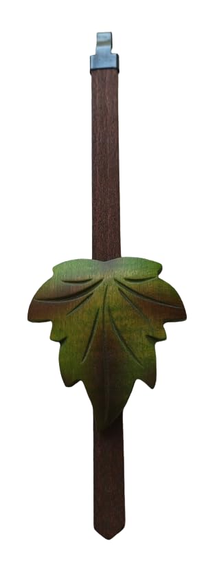 KD89   Balanceador de madera para péndulo de cuco, diseño pequeño, hoja de roble y verde, fabricado en Alemania