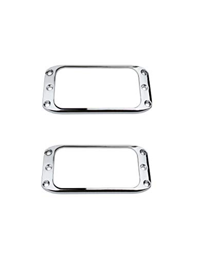 Guyker 2Pcs Pickup Mounting Rings for Humbucker – Metal Pickups Cover Frame Set Replacement Round Edges for Electric Guitar or Bass (Chrome)