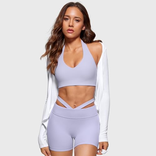 Image of INGIA Halter Longline Sports Bra Padded | Yoga, Workout, Low Back, Crop Top, with Built in Bra, for Women