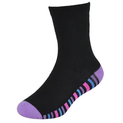 Girls Bamboo Heel and Toe Stripes Socks Pack of 3 Classic Comfortable Kids Socks for Daily Wear Footwear4