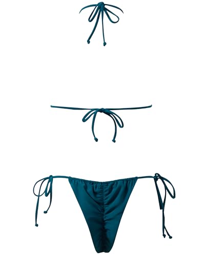 Image of MOSHENGQI Women Sexy Brazilian Bikini 2 Piece Spaghetti Strap Top Thong Swimsuit Bathing Suit