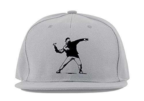 Casquette de baseball Banksy Molotov unisexe en coton gris visière plate