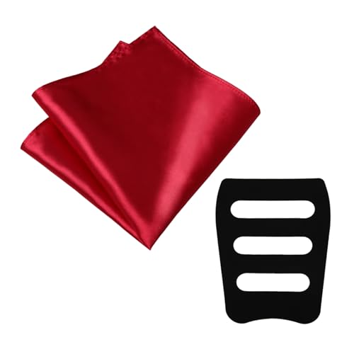 LJBFNN Pocket Squares for Men 11.81 Mens Womens Handkerchiefs with Pocket Square Holder for Suits Wedding Party Business (Red)