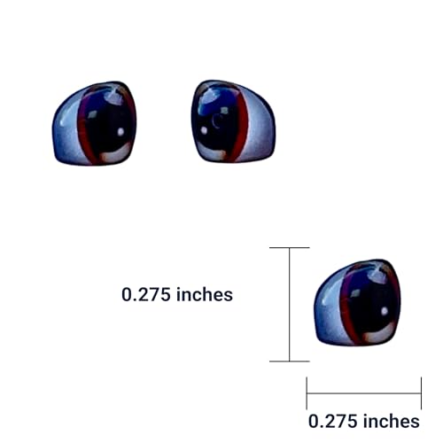 Image of 3D Resin Doll Eyes - 7mm Self-Adhesive Craft Eyes (24 pcs / 12 Pairs) - Realistic Cabochon Eyes for Amigurumi, Dolls, Polymer Clay, Cold Porcelain, Felt & DIY Crafts (Blue, Black & Brown)