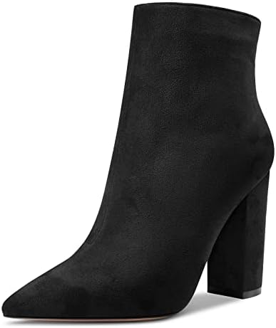 DearOnly Womens Short Bootie Ankle Boots Closed Pointed Toe High ...