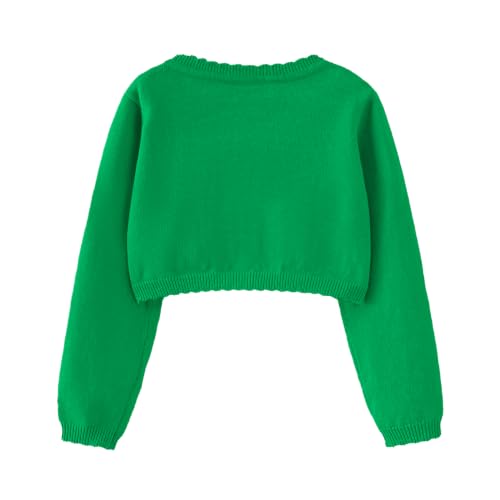 Image of Girls Bolero Cardigan Sweater Toddler Kids Long Sleeve Button Knit Shrug Cropped Cover Up Jacket Tops