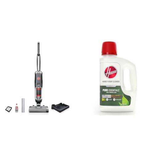 Image of Hoover Streamline Corded Hard Floor Cleaner, FH46000V + Hoover Pure Essentials Solution Hard Floor Cleaner, 50 oz, AH31465