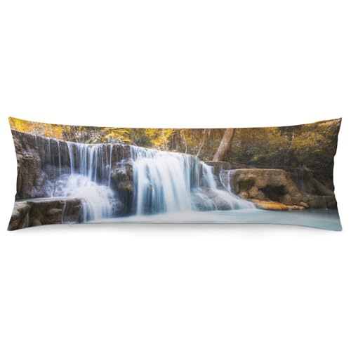 Waterfall Landscape Autumn Forests Body Pillow Cover Lightweight Long Pillow Case for Cushion Sofa Living Room Bed 20
