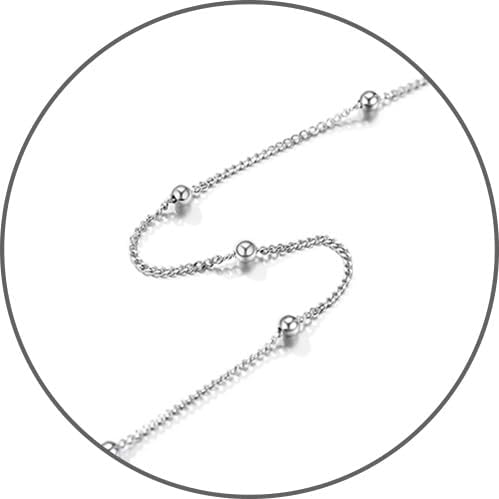 ChainsPro レディース S925スターリングシルバー 調節可能なアンクレット ハート/月/手錠 アンクルブレスレット サマー