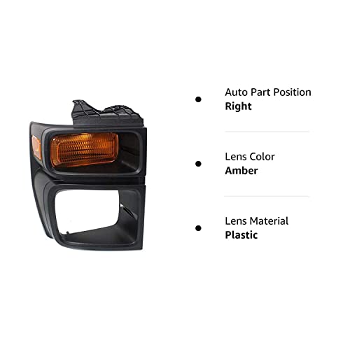 Fitrite Autoparts New Front Right Passenger Side Parking Light For 2008-2014 Ford Econoline Van, Lens And Housing, With Sealed Beam Head Lights Fo2525103 8C2Z13200B #TOP5