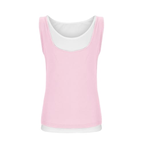 Cotton Linen Tank Tops for Girls Fashion Fake-Two Sleeveless Shirts Tween Girls Summer Lightweight Solid Blouse Tanks4