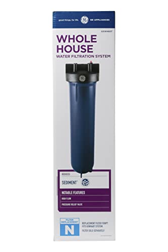 Image of GE Heavy Duty Whole House Water Filtration System & Filter | Reduces Sediment, Rust & More | Install Kit & Accessories Included | GXWH60T, FXWPT