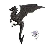 TentHome Decorative Rustic Cast Iron Wall Hook Hanger Dragon for Coat Key Hat Storage Hook (Dragon-04)