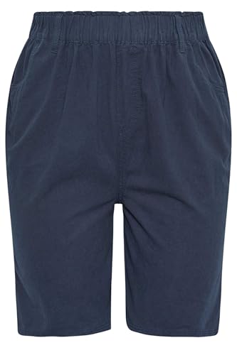 Image of Yours Curve Blue Cool Cotton Shorts - Women's - Plus Size Curve