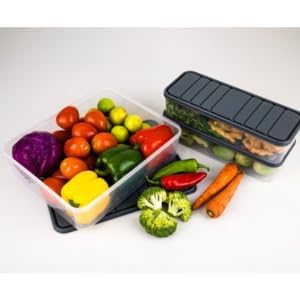 Image of Fridge Storage Boxes Freezer Storage Containers, Container for Kitchen Storage Set, Storage in Kitchen, Vegetable Storage, Refrigerator Food Box (1200 ML [Pack of 2])