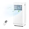 Costway 10000 btu portable air conditioner personal ac unit with dehumidifier fan mode sleep mode 24h timer led display child lock remote control cool rooms up to 350 sqft 10000btu  urban country home decor