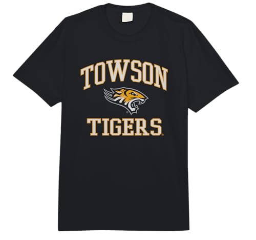 Towson Tigers Logo Black Officially Licensed Comfort Colors Adult Heavyweight T-shirt