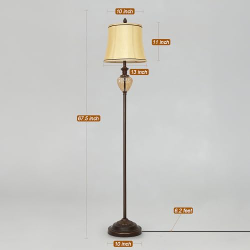 CINSARY Vintage Floor Lamp for Living Room, Standing Lamp with Nightlight - image 7