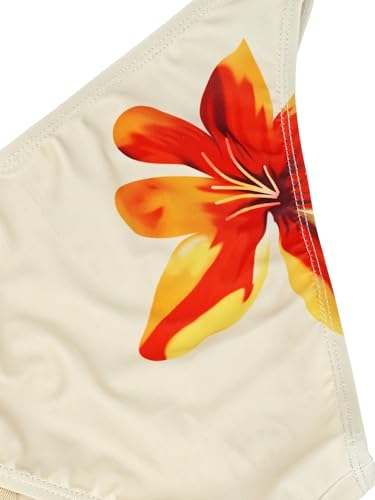 Image of Girl's 3 Piece Sets Floral Print Bikini Swimsuit High Waisted Bathing Suits with Beach Skirt Coverups