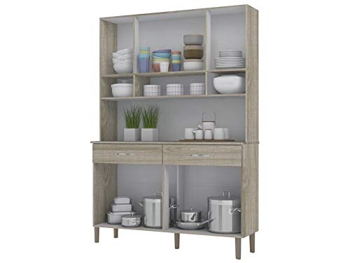 Cozinha Compacta Vogue Kits Paraná Com 8 Portas e 2 Gavetas - Arena Nogal