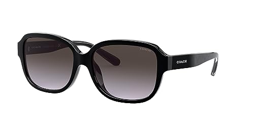 Coach HC8298U Universal Fit Sunglasses, Black/Dark Grey Gradient, 57 mm2