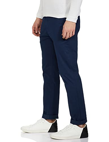 Image of Marks & Spencer Mens Solid Mid Rise Slim Fit Chinos
