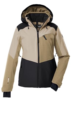 killtec Damen Skijacke/Funktionsjacke mit abzippbarer Kapuze, Schneefang und Unterarmventilation KSW 39 WMN SKI JCKT, schwarz, 40, 43420-000