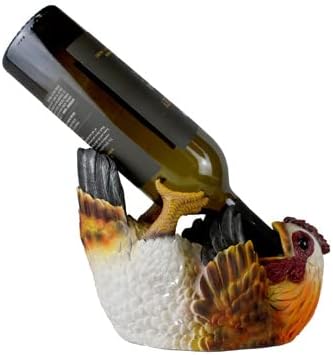 DWK ファームハウス チキンヘンワインボトルホルダー 置物 装飾 田舎 農場 チキン キッチン ホームデコレーション 卓上 ワイン