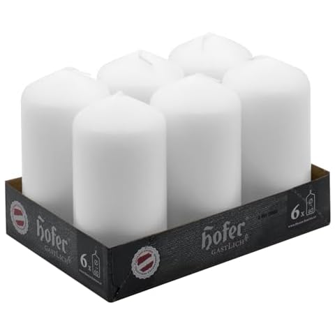 Hofer Unscented Pillar Candles - Set of 6 Cover
